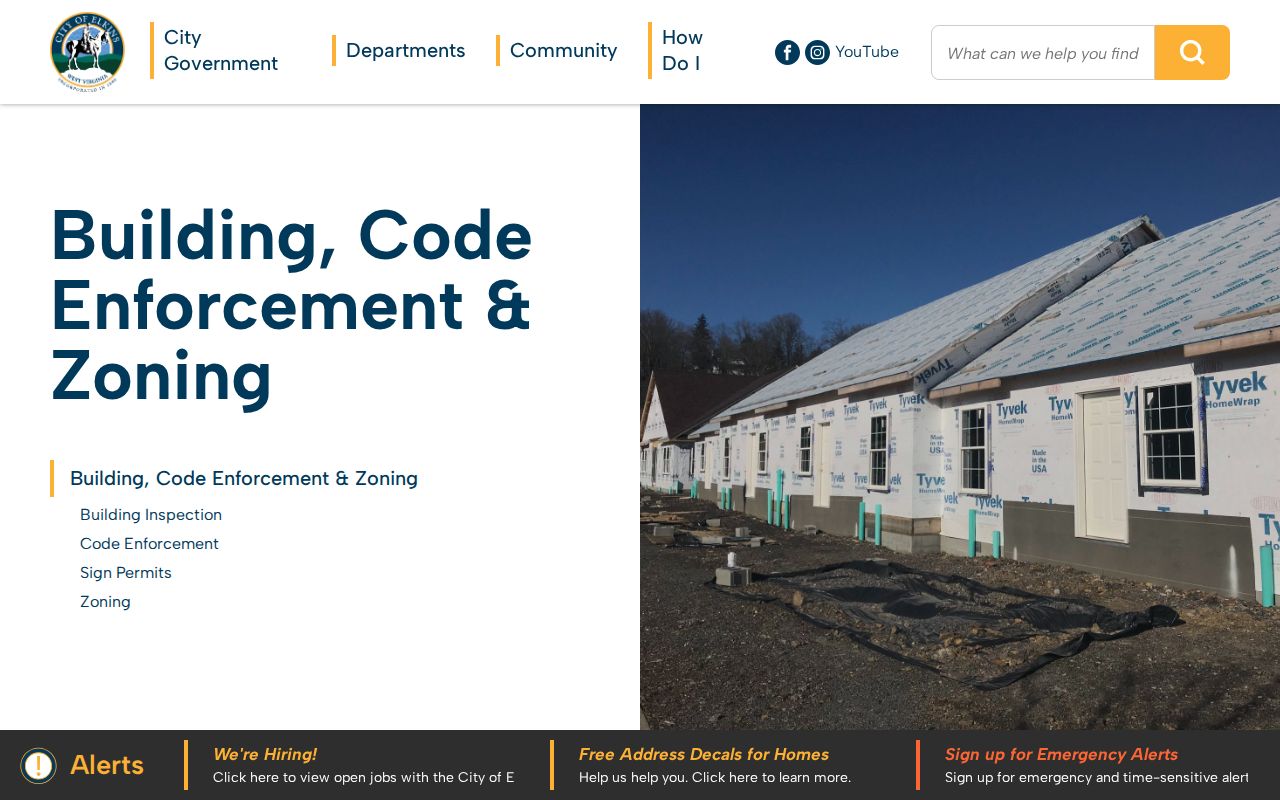 Elkins property records zoning and code-enforcement department page