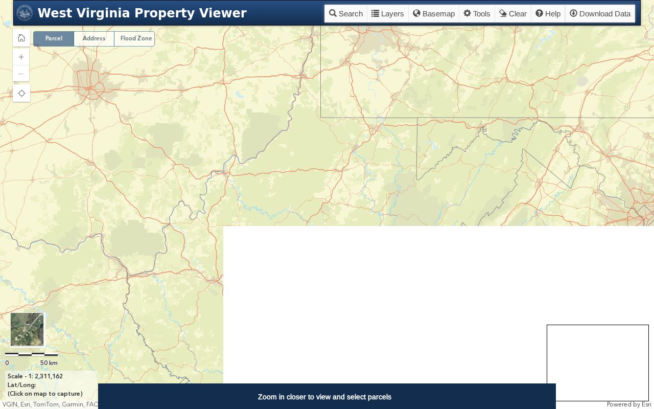 Randolph County neighbor lookup using WV Viewer geometry, buffer and export tools